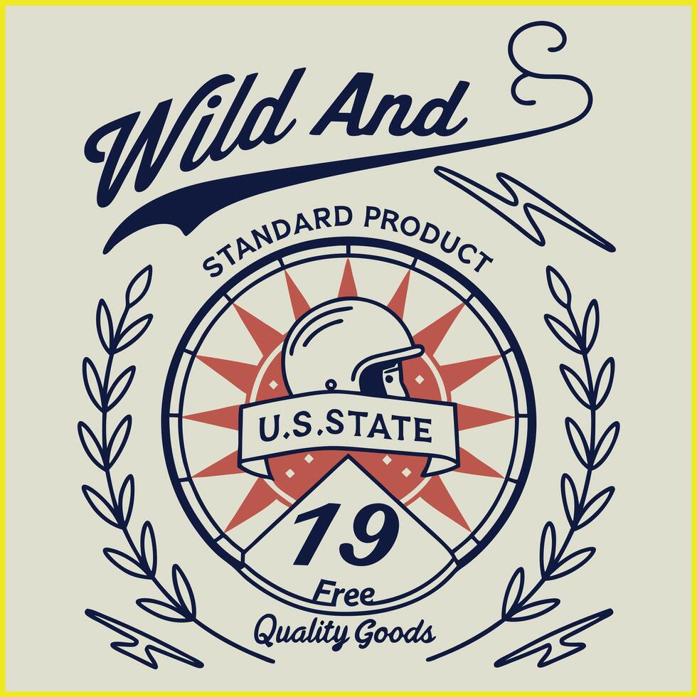 Vintage American Sportswear Graphic Design- Nice New T-Shirt Design vector