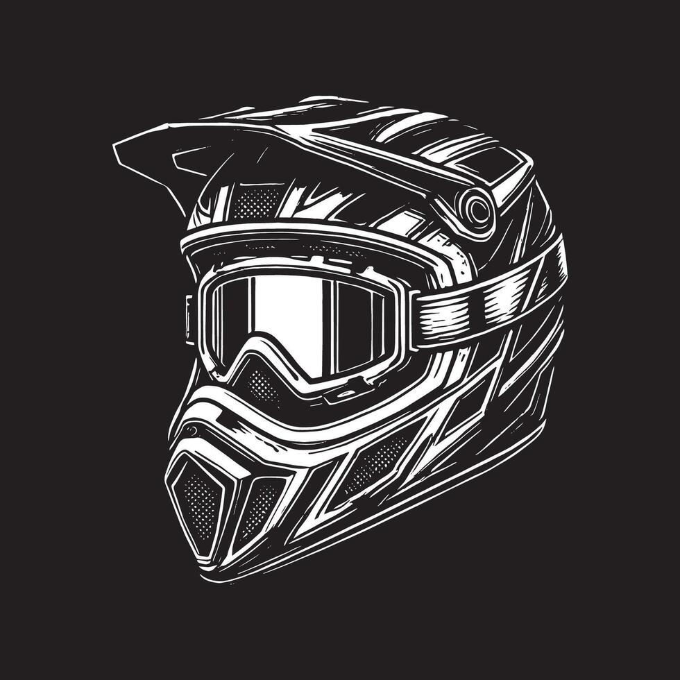 Motocross helmet art and illustration vector