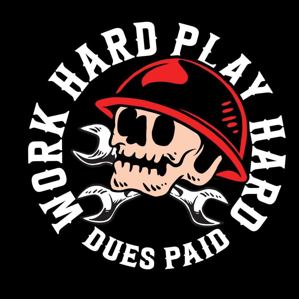 Skull construction with hard had vector