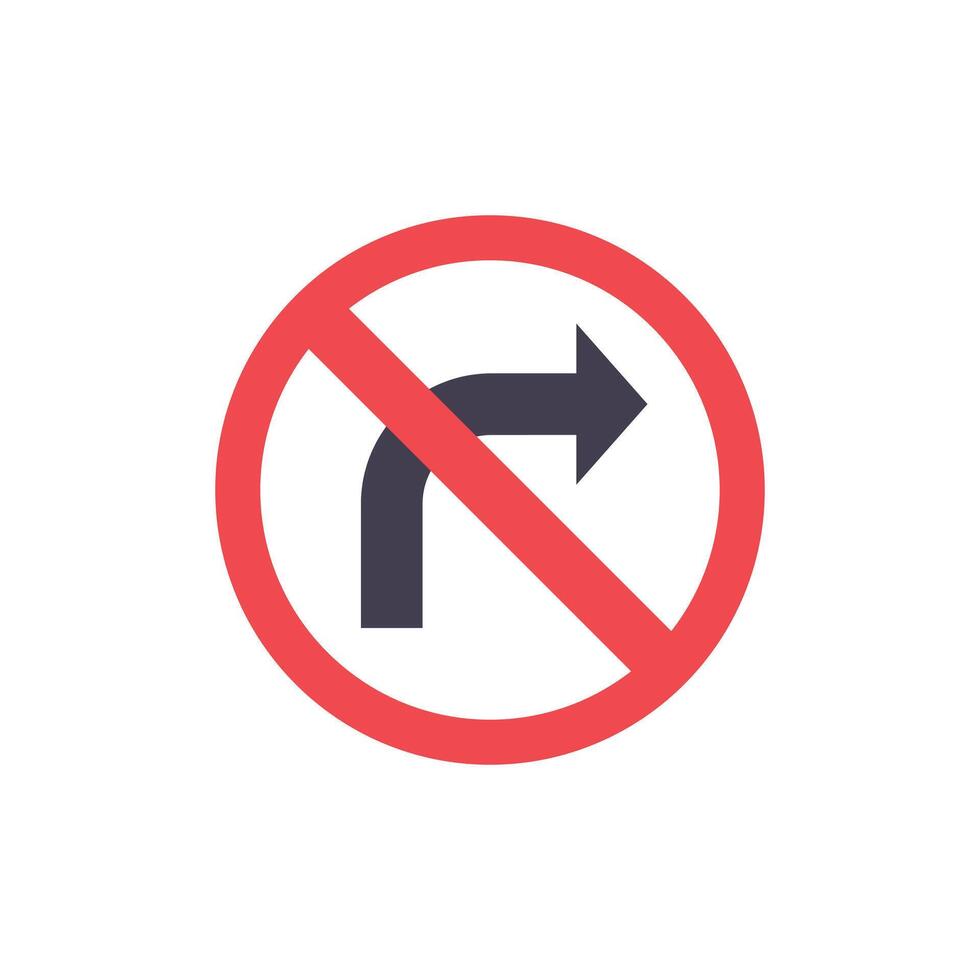 No Right Turn Sign Stock Photos. vector