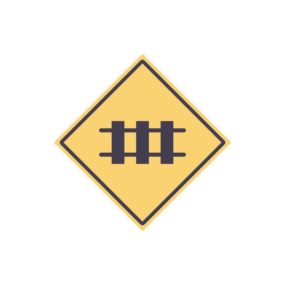 Railroad crossing sign stock image. vector