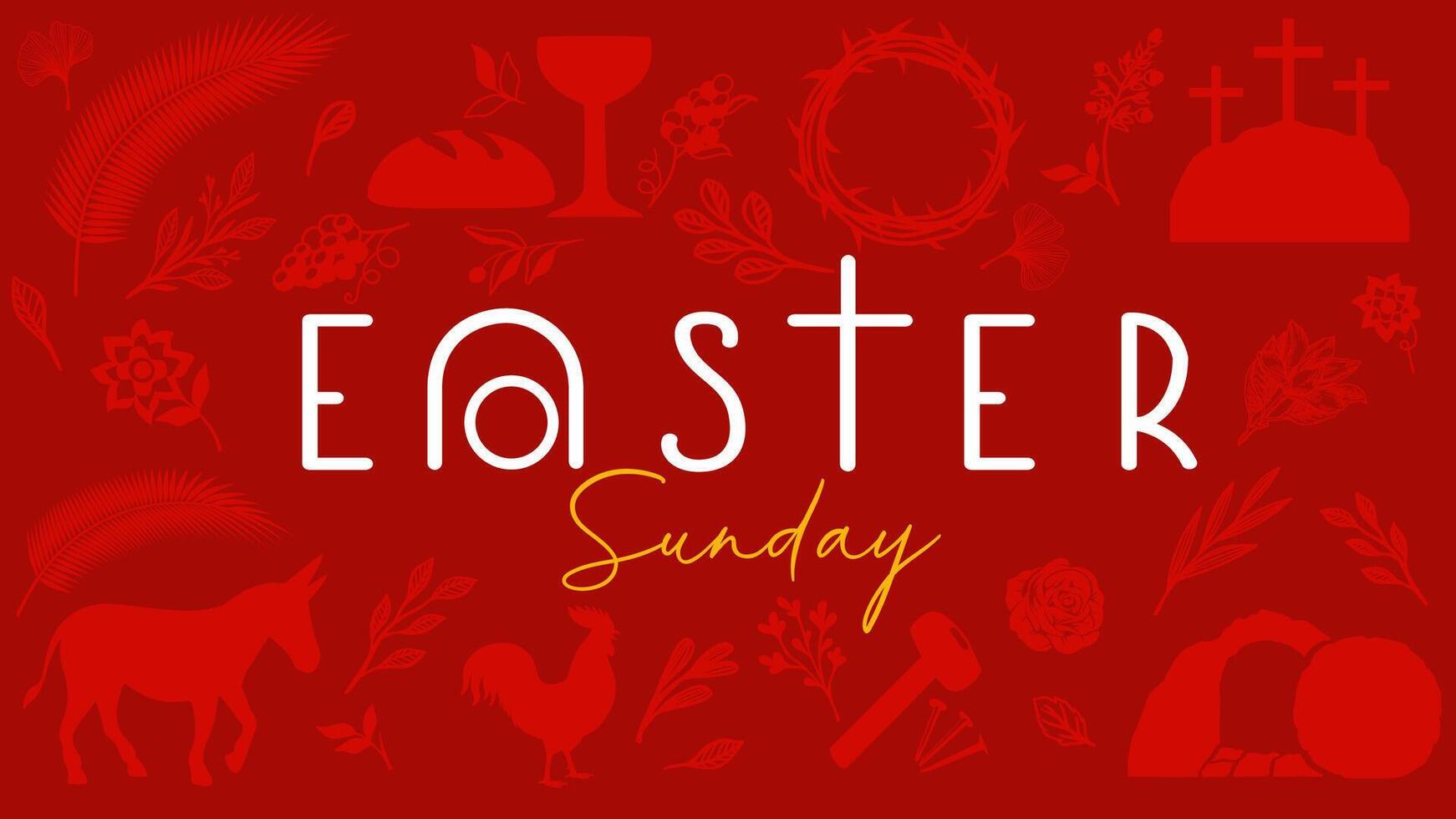Easter Sunday greeting card creative concept, church service invitation