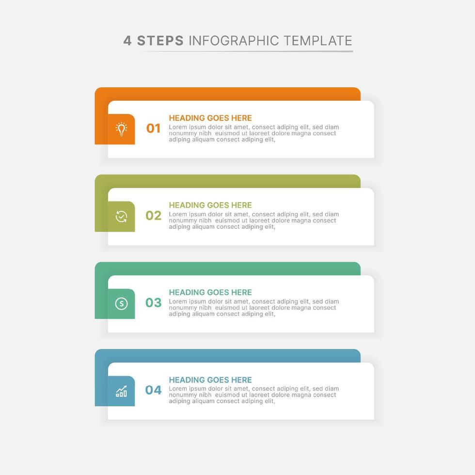 Business Infographic Design Template with 4 Bars of Options vector