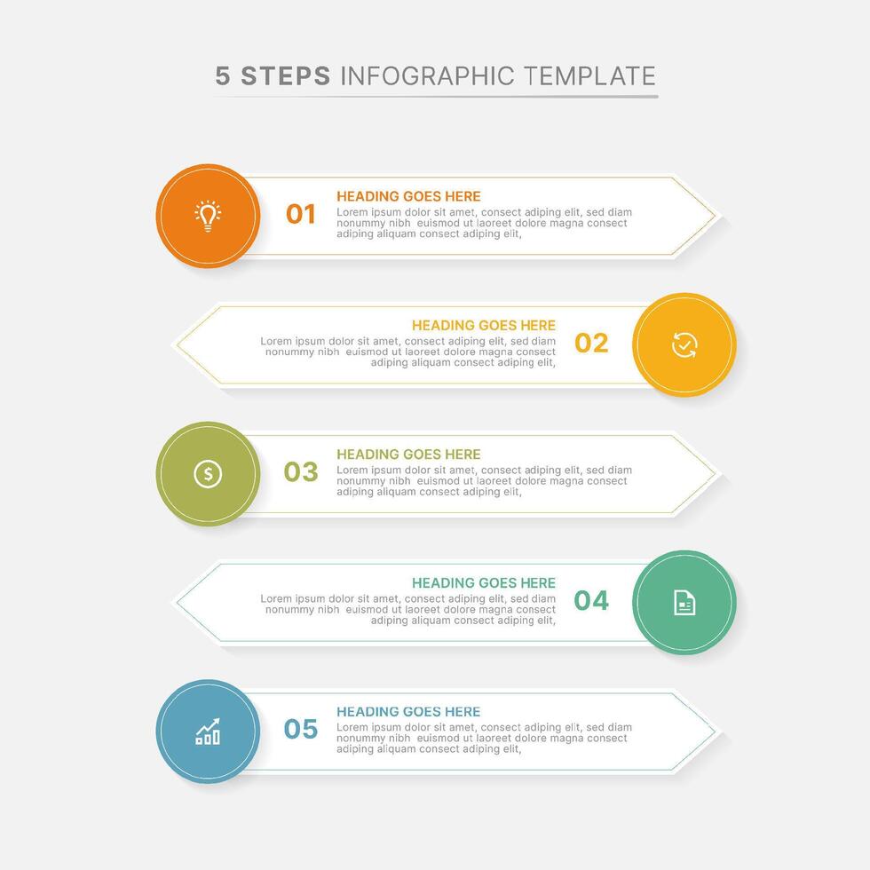 Business Infographic Design Template with 5 Data Point vector