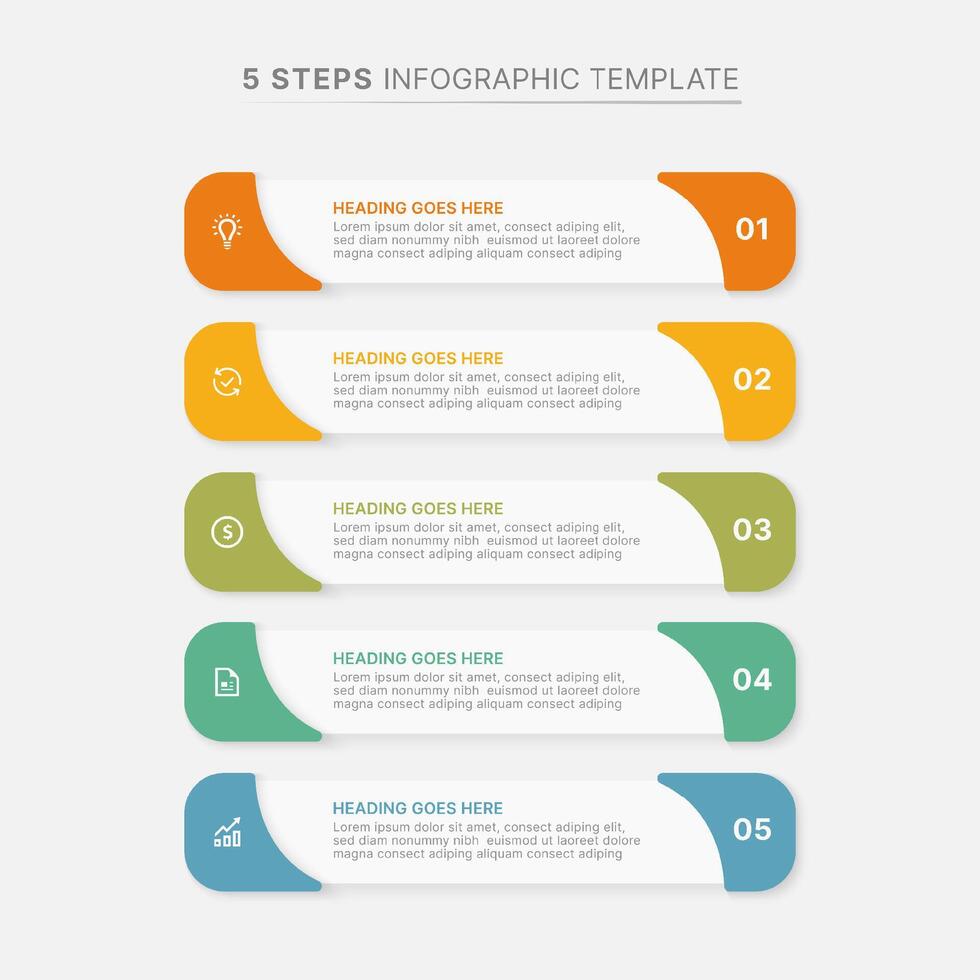 Business Infographic Design Template with 5 Options vector
