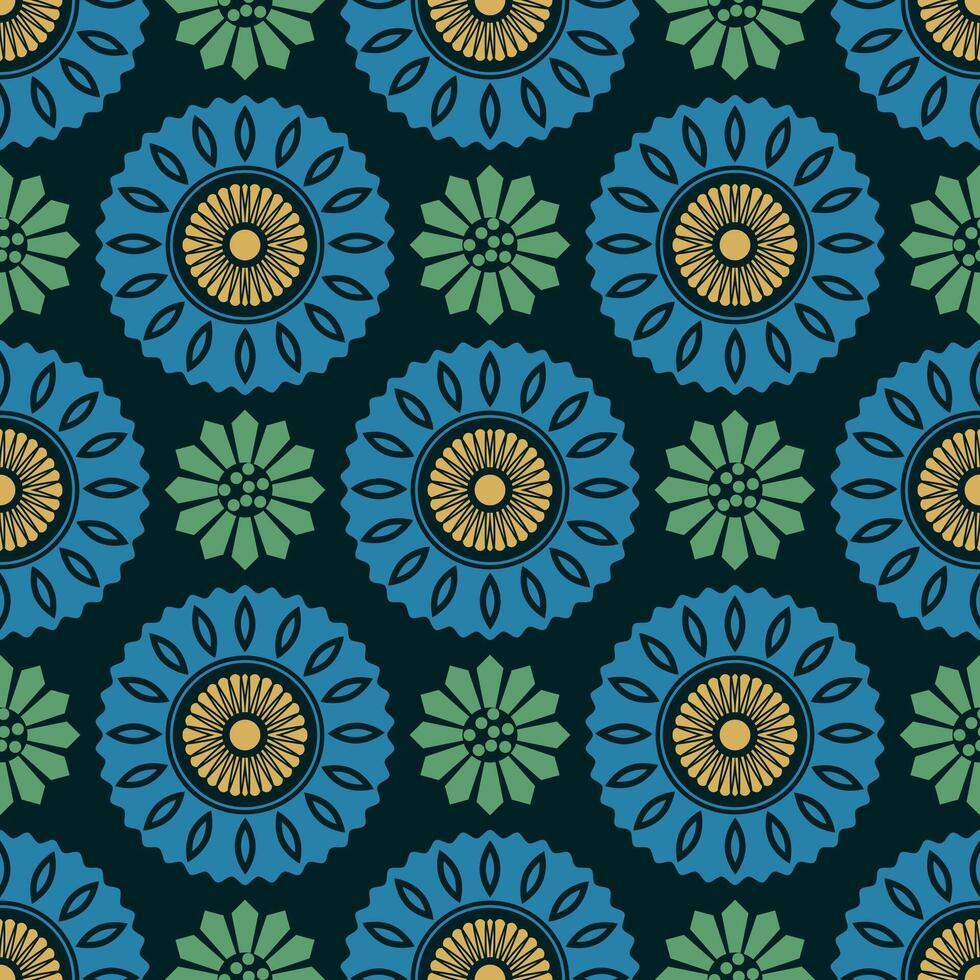 Geometric Floral Seamless Pattern Motif Folk Flower Textile Design Floral Pattern For Printing Wallpaper. vector