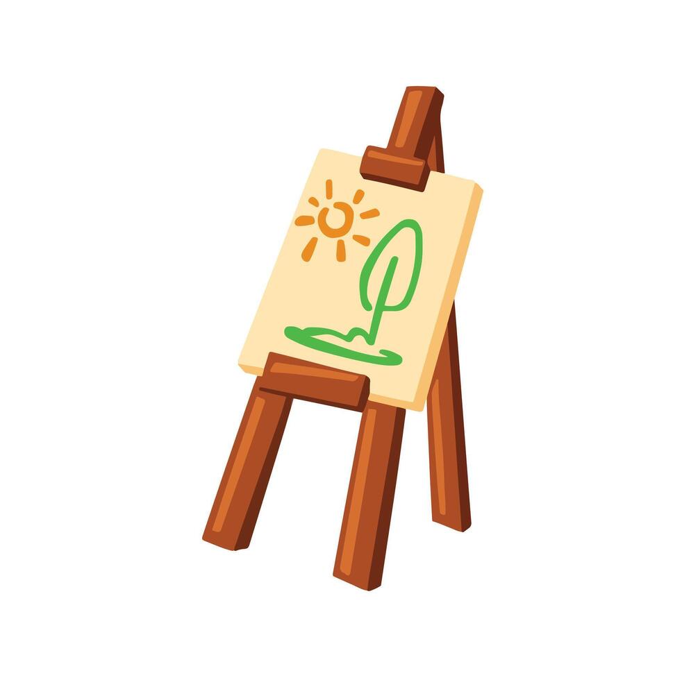art easel for drawing, hand drawn illustration vector