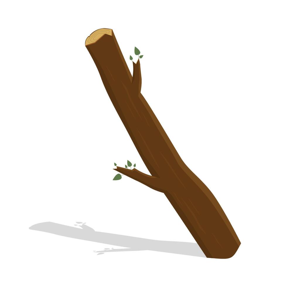 Wood trunk flat illustration isolated on white background vector