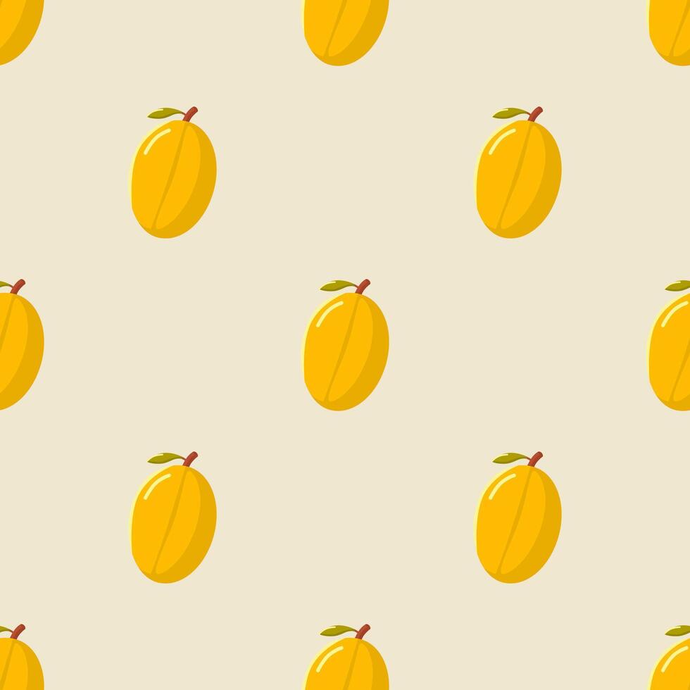 Seamless pattern with yellow mango. . Perfect for textile, wallpaper, packaging, and digital prints. vector