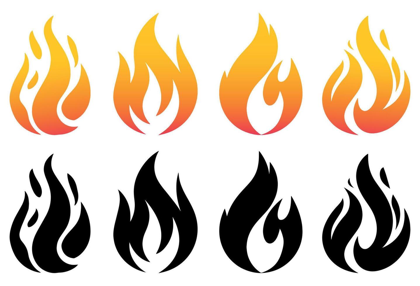 Fire Icons Set design vector