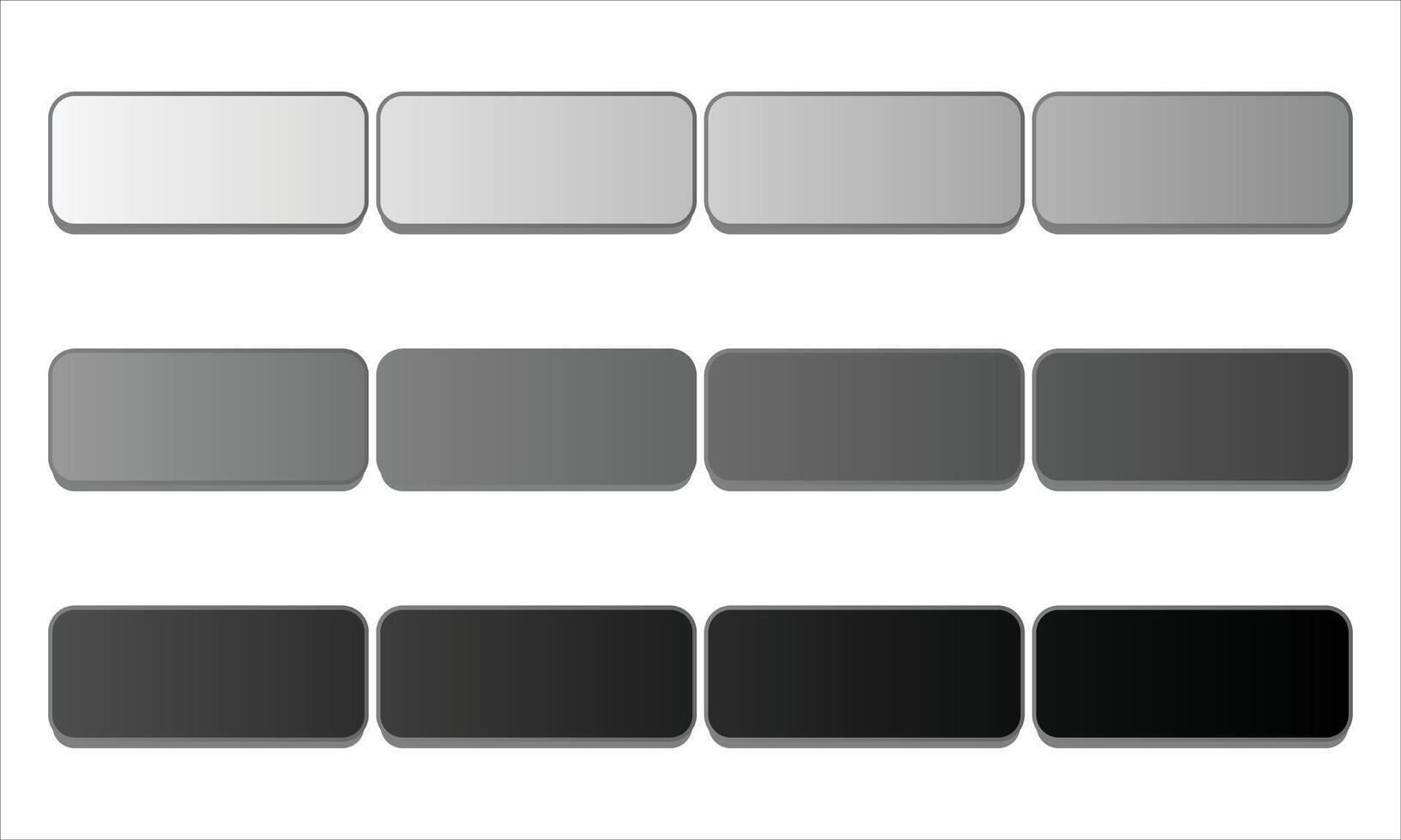 Grayscale Grey, White, Black Gradient Color Palette vector