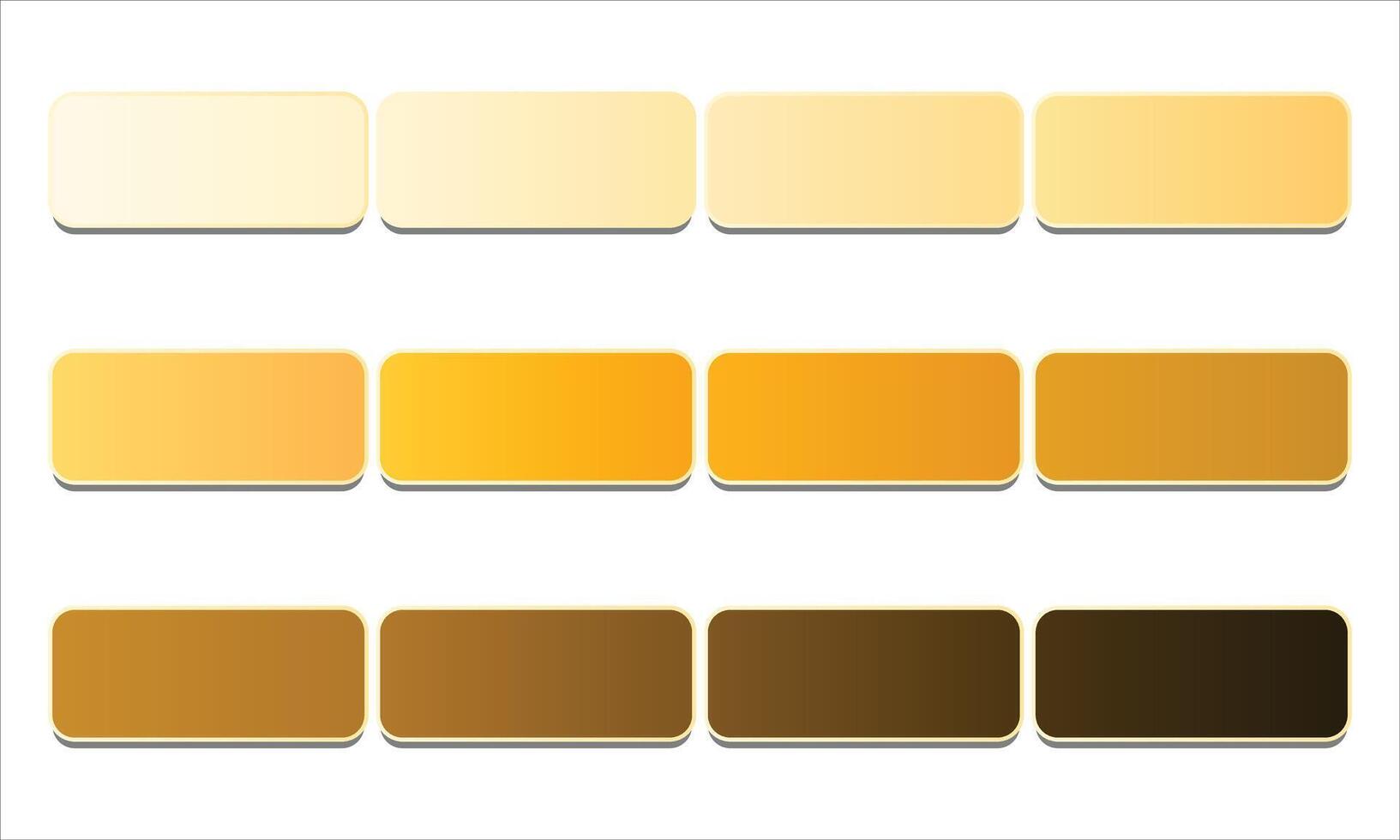 Yellow, Orange, Mustard, Gold Color Gradient Palette vector