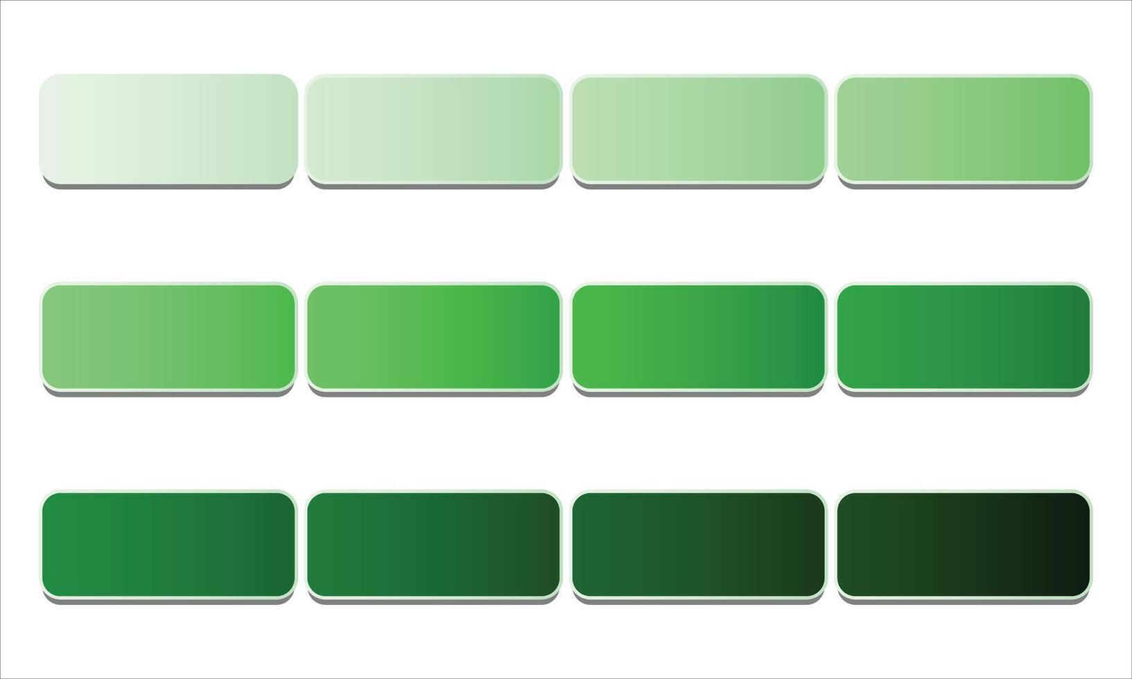 Green Color Gradients Palette Collection Set vector