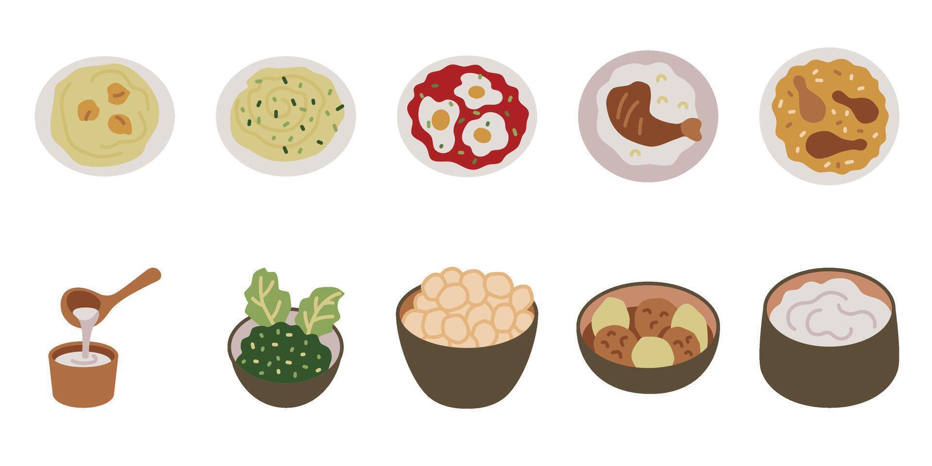 A Colorful Collection of Middle Eastern food vector