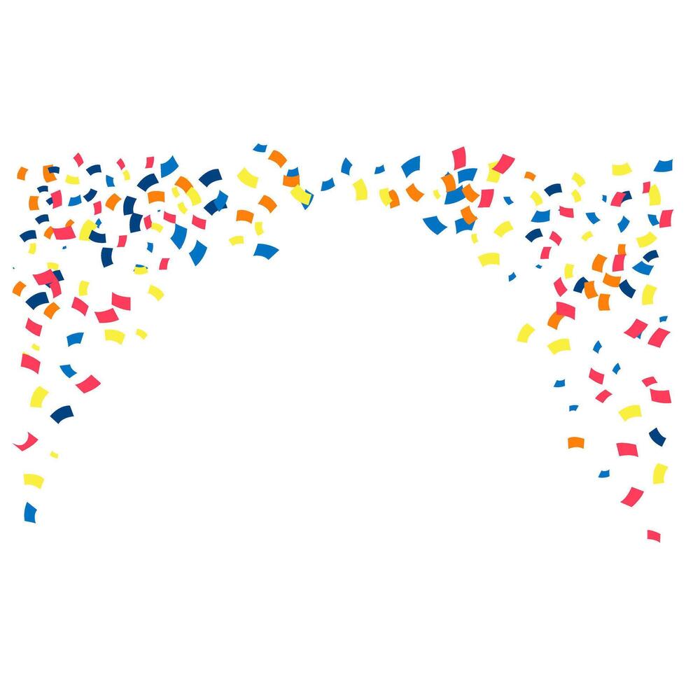 Colorful confetti on a white background. Illustration of a drop of shiny particles. Decorative element for design vector