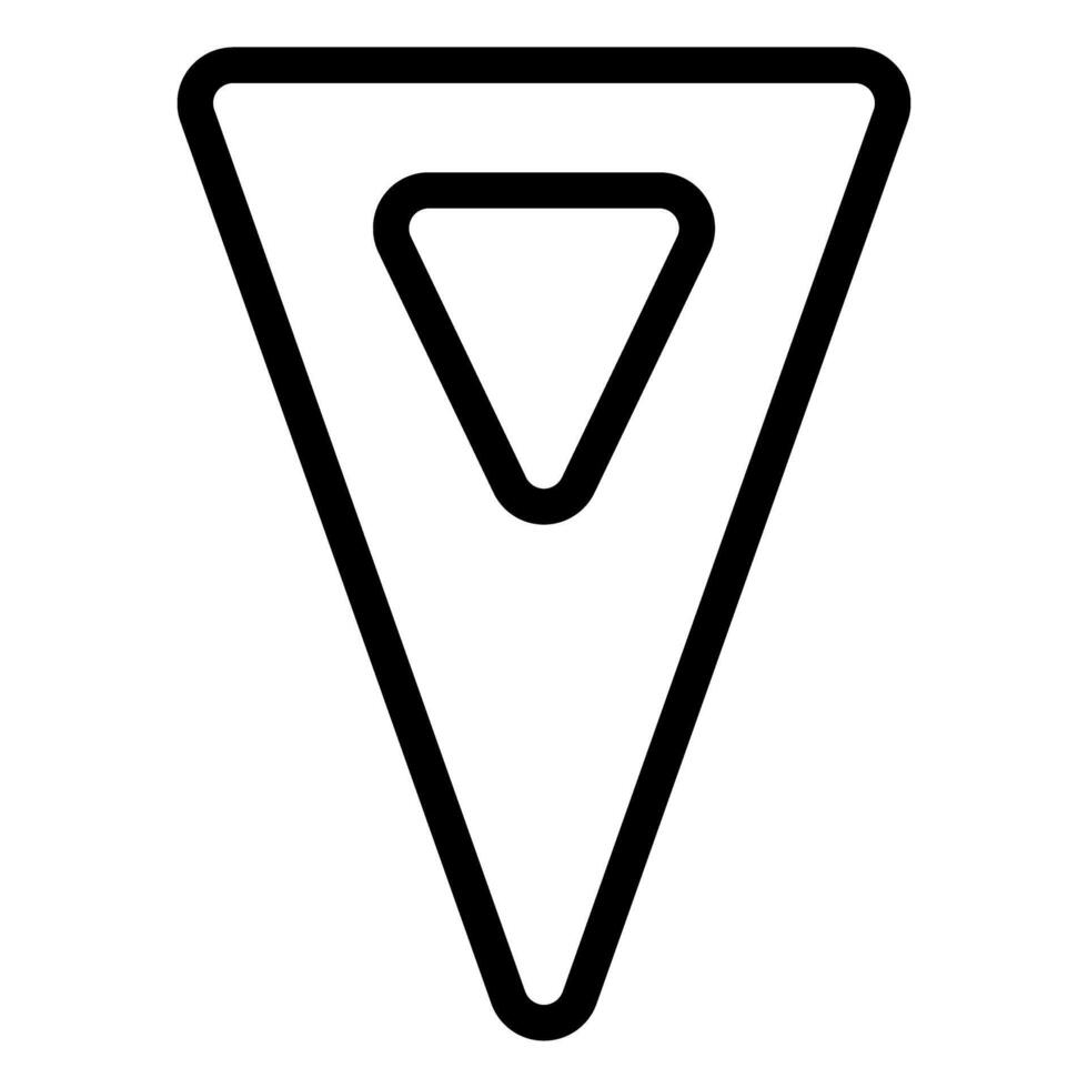 Traffic triangle icon. Outline traffic triangle icon for web design isolated on white background vector