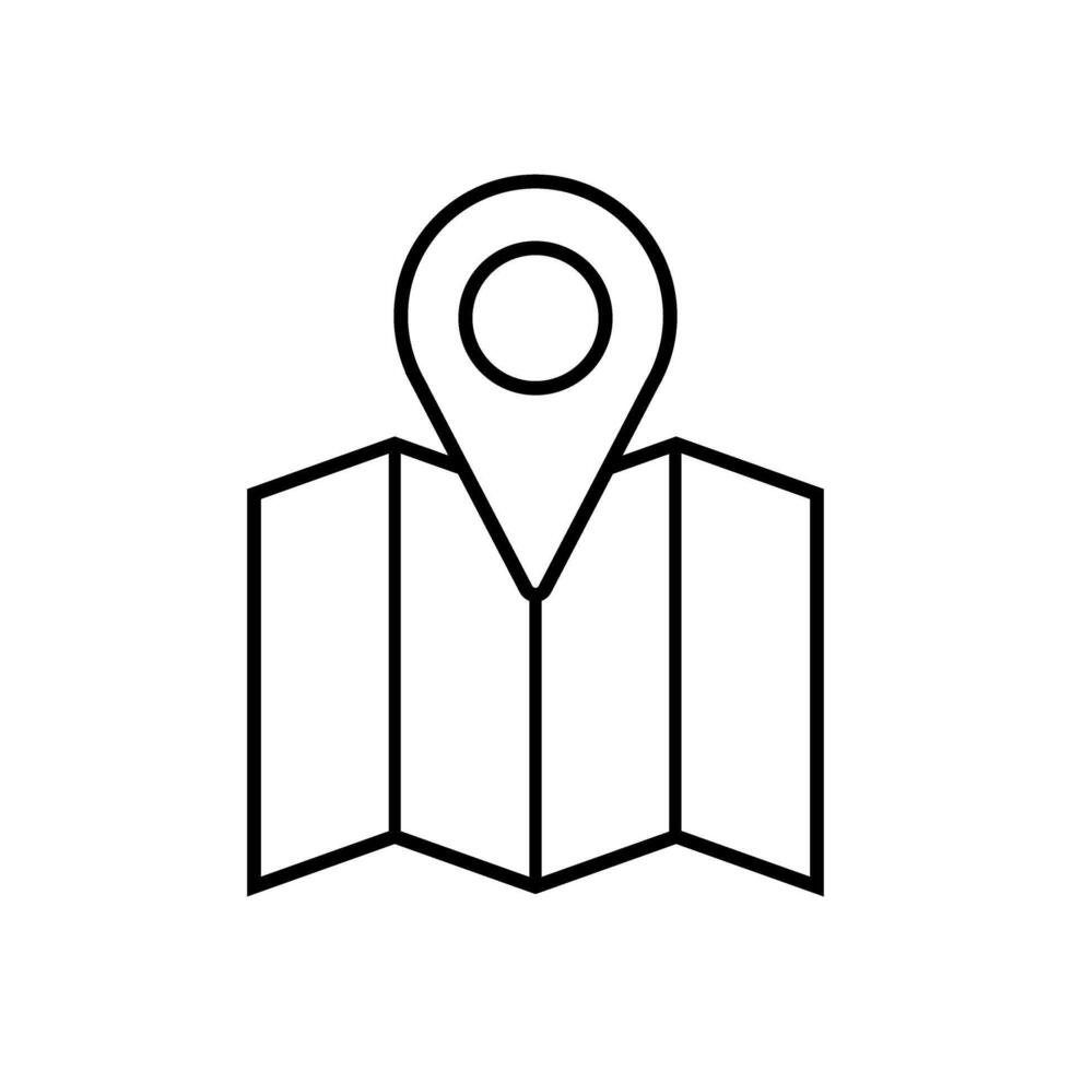 pin location icon over white background, line detail style, illustration vector