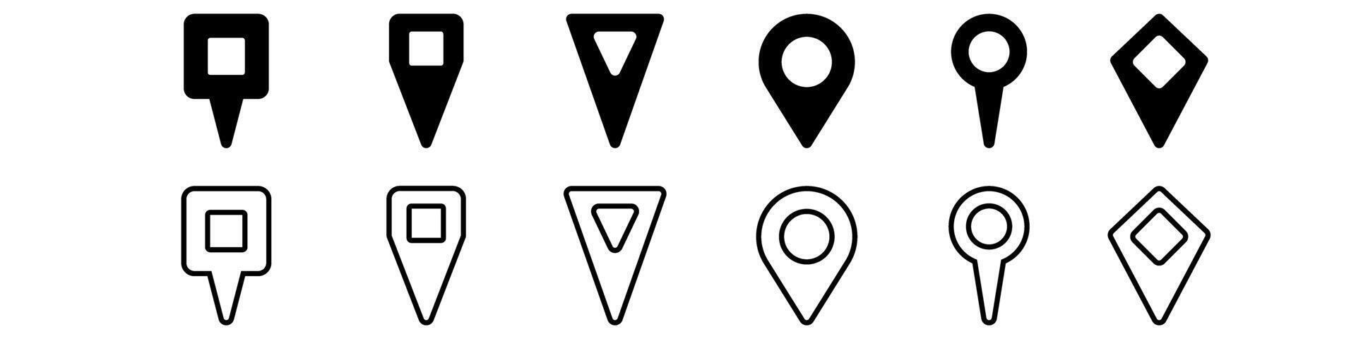 Location icon set. Pin icon. Map pin illustration sign collection. point symbol. Position logo vector