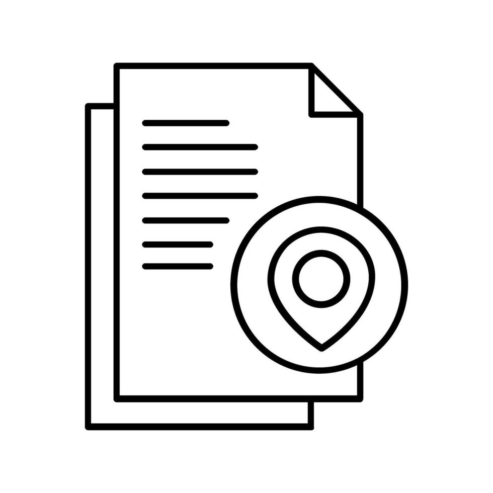 paper document with pin location illustration designicon template web site and mobile app vector