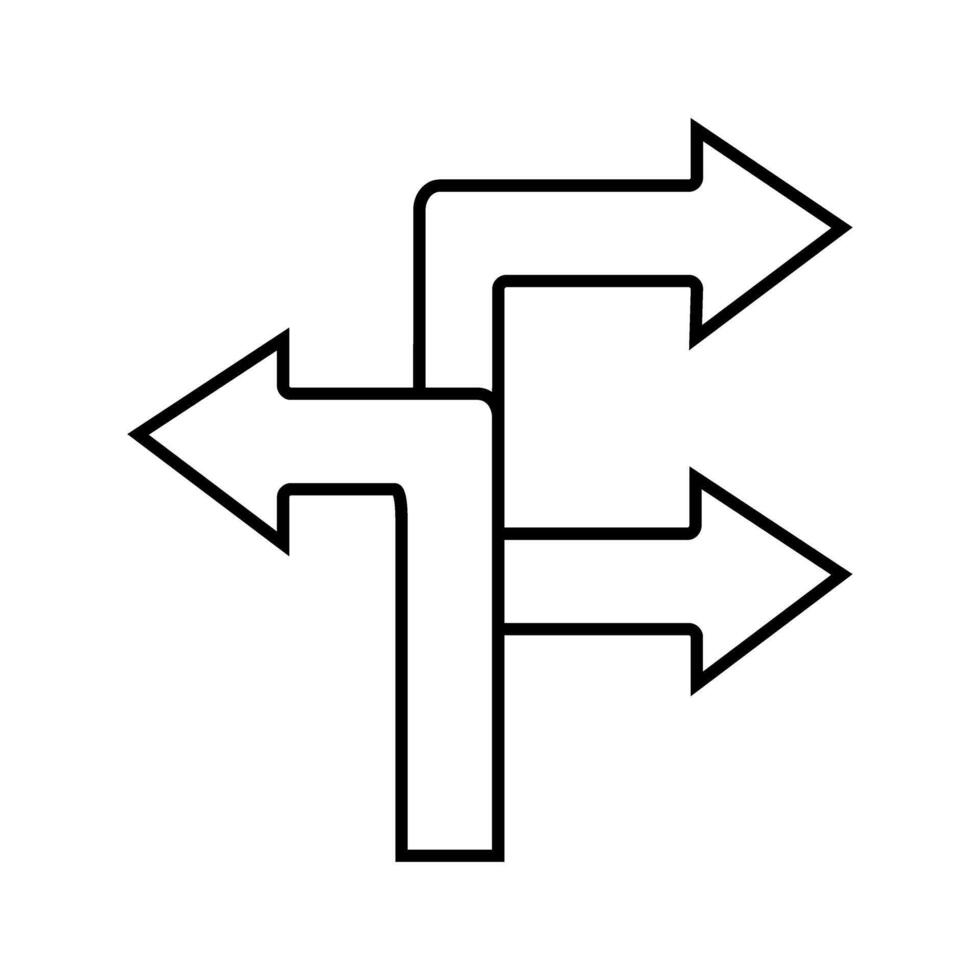 arrows direction guide isolated icon illustration design black and white vector