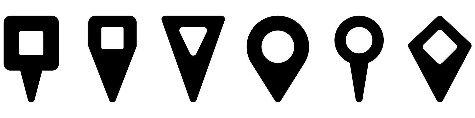 Location icon set. Pin icon. Map pin illustration sign collection. point symbol. vector
