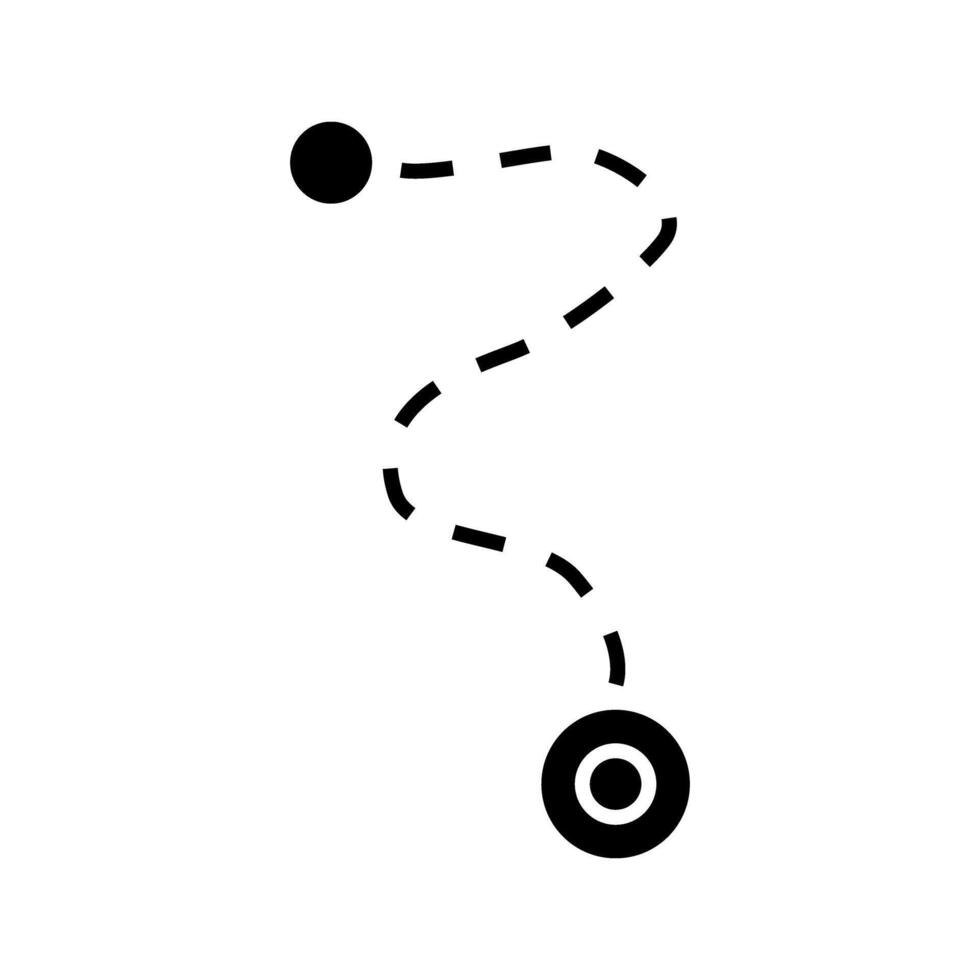 Walking path black icon, concept illustration, glyph symbol, flat sign. vector