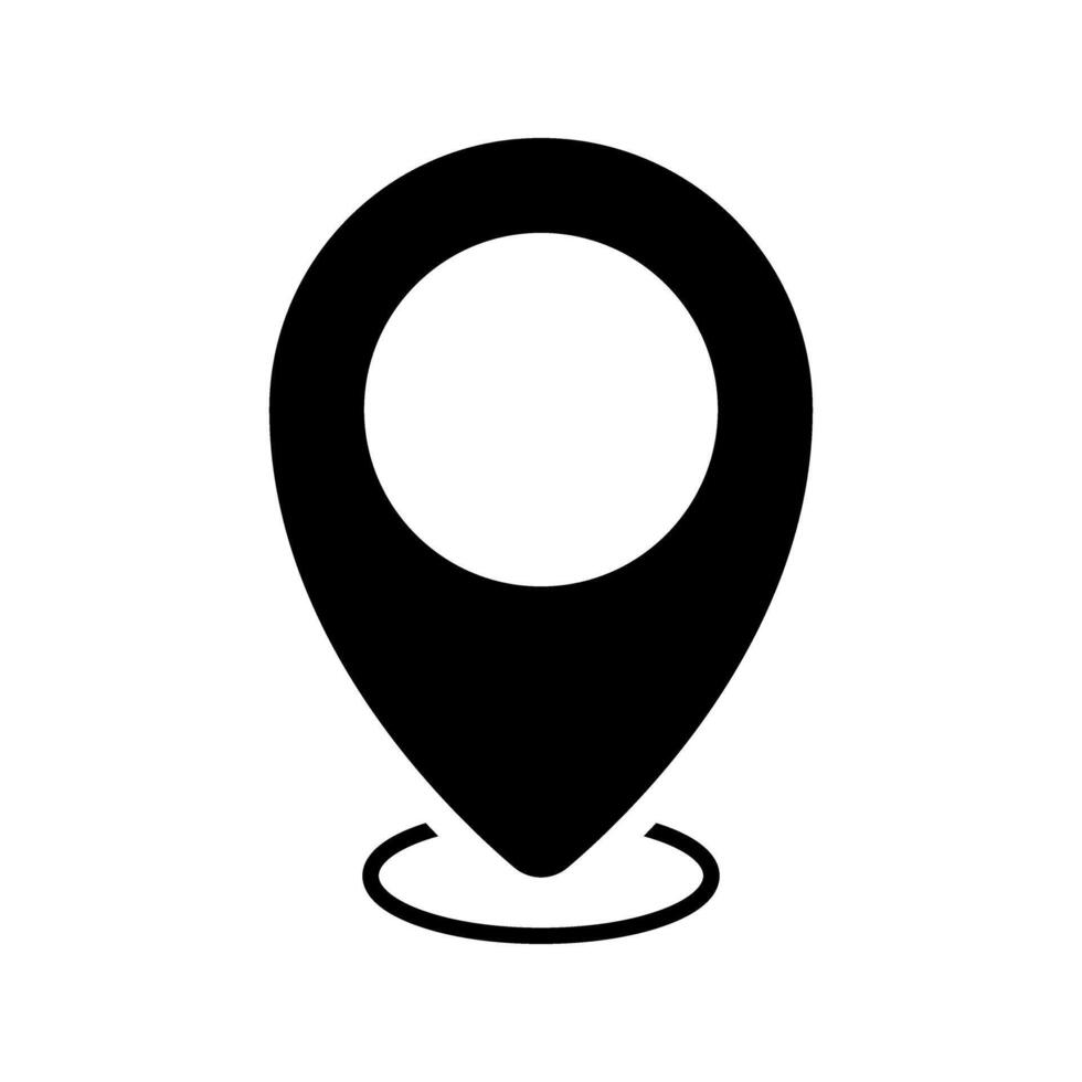 Map Pointer Icon. Editable Bold Outline Design. Illustration. vector