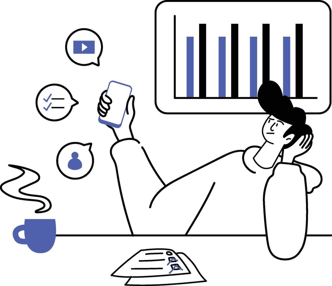 Creative Workspace Illustration with a Tech Theme vector