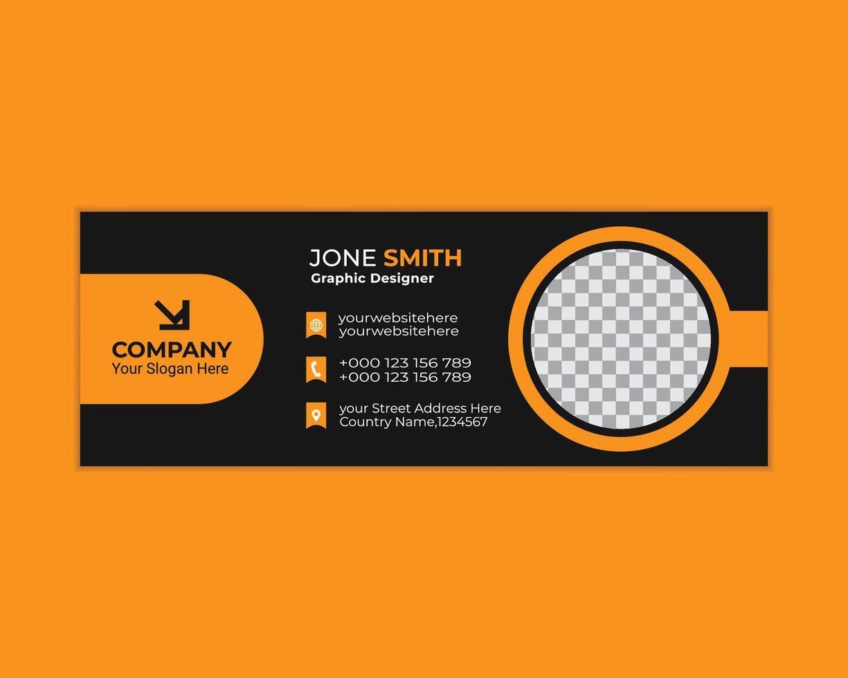 Minimalist email signature template design or email footer and personal social media cover design. vector