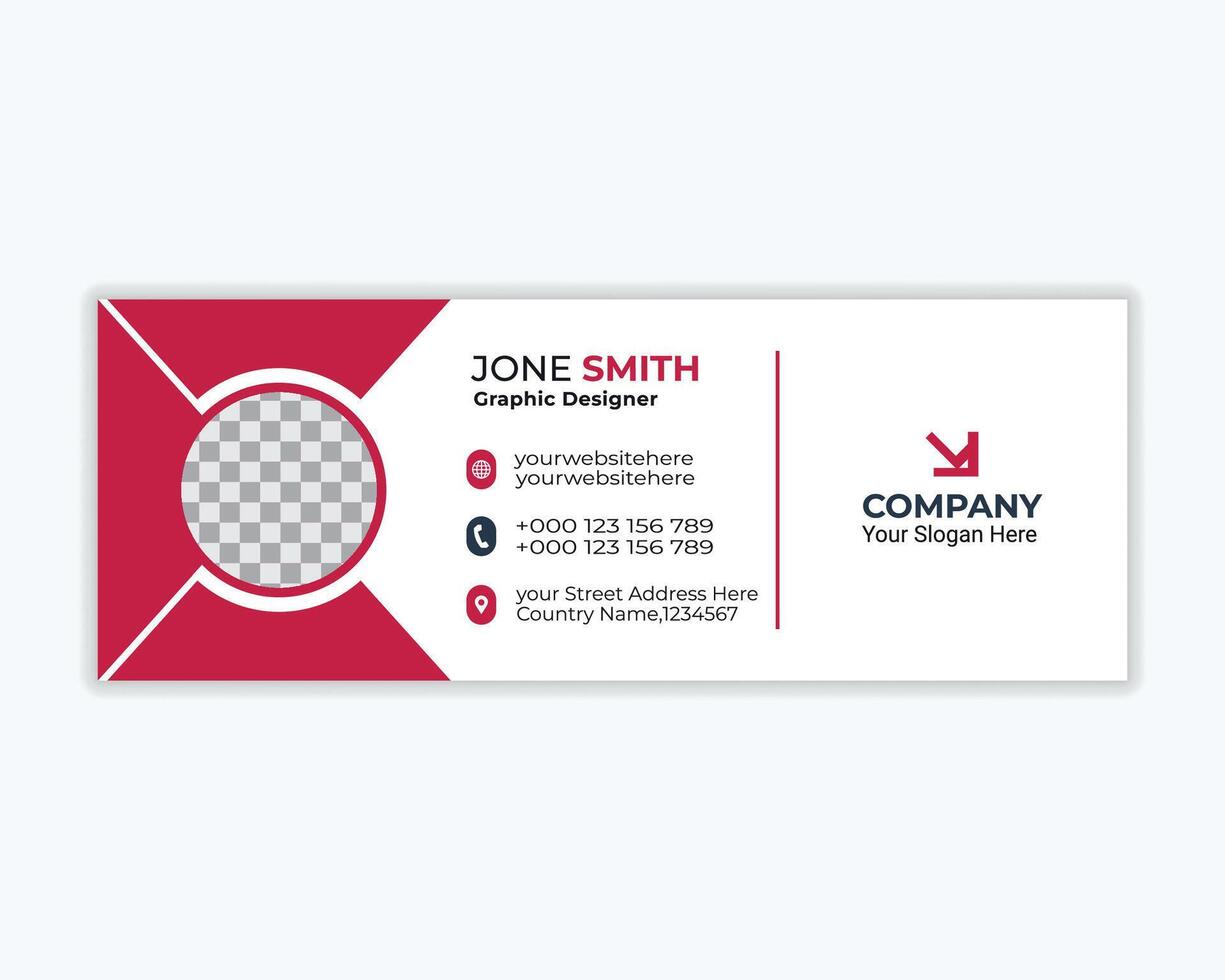 Email Signature Design. Business email signature banner. Creative professional Corporate Email Signature Design. vector