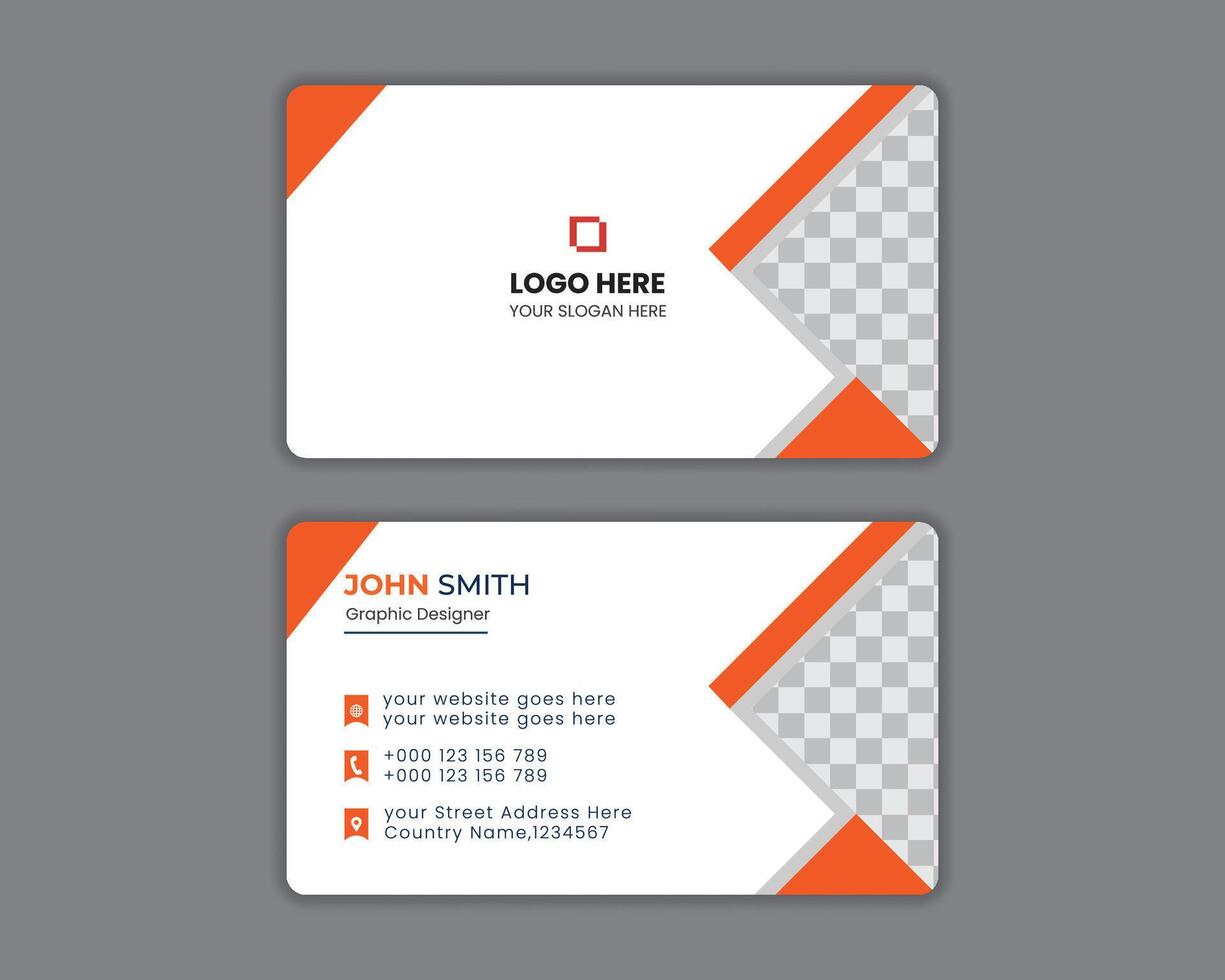 Clean and modern business card template - Yellow and dark black color professional business card. vector