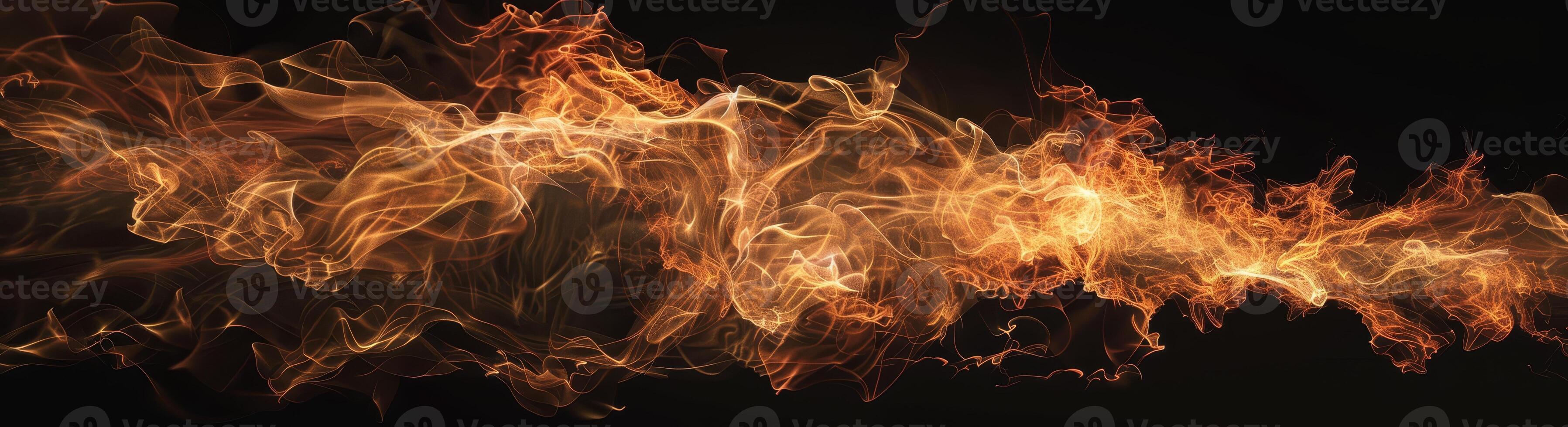 Gorgeous flames curl and twist in an intense display, contrasting against a dark backdrop. This vibrant spectacle brings warmth and excitement photo