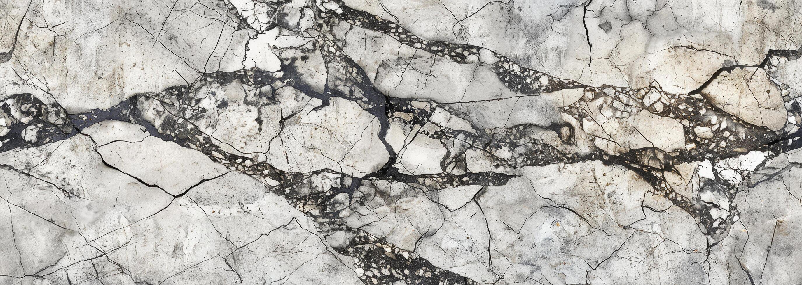Intricate patterns in white marble reveal deep black veins, creating a sophisticated backdrop ideal for elegant design and artistic endeavors photo