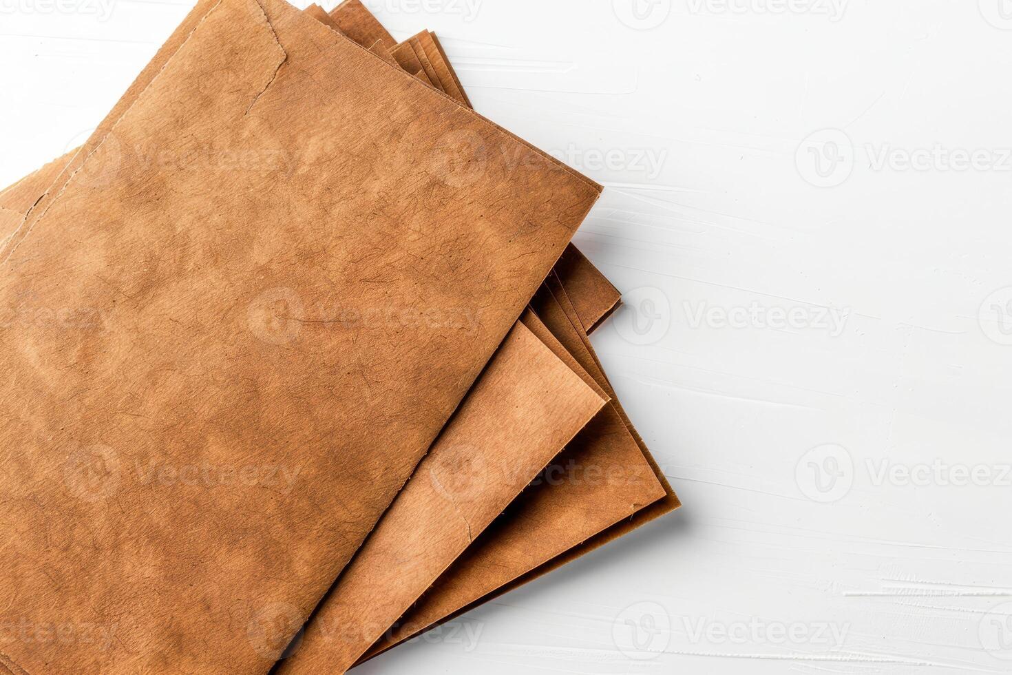 Neatly arranged stack of blank business cards rests on a light surface, inviting creativity and showcasing potential for unique branding designs photo