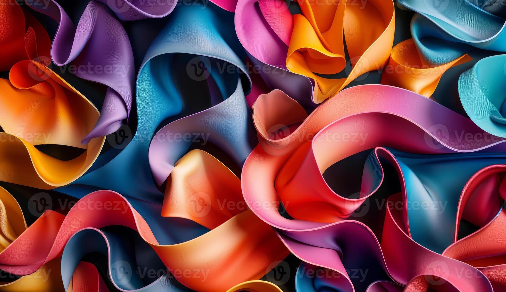 Bright ribbons of color twist and flow in an energetic dance, showcasing an explosion of hues in this captivating abstract creation photo