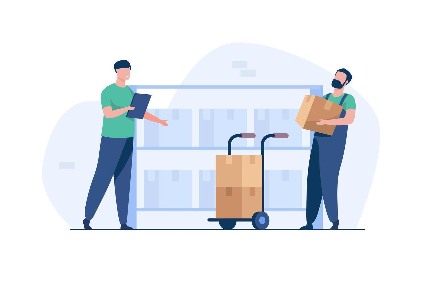 Warehouse Workers Managing Inventory vector