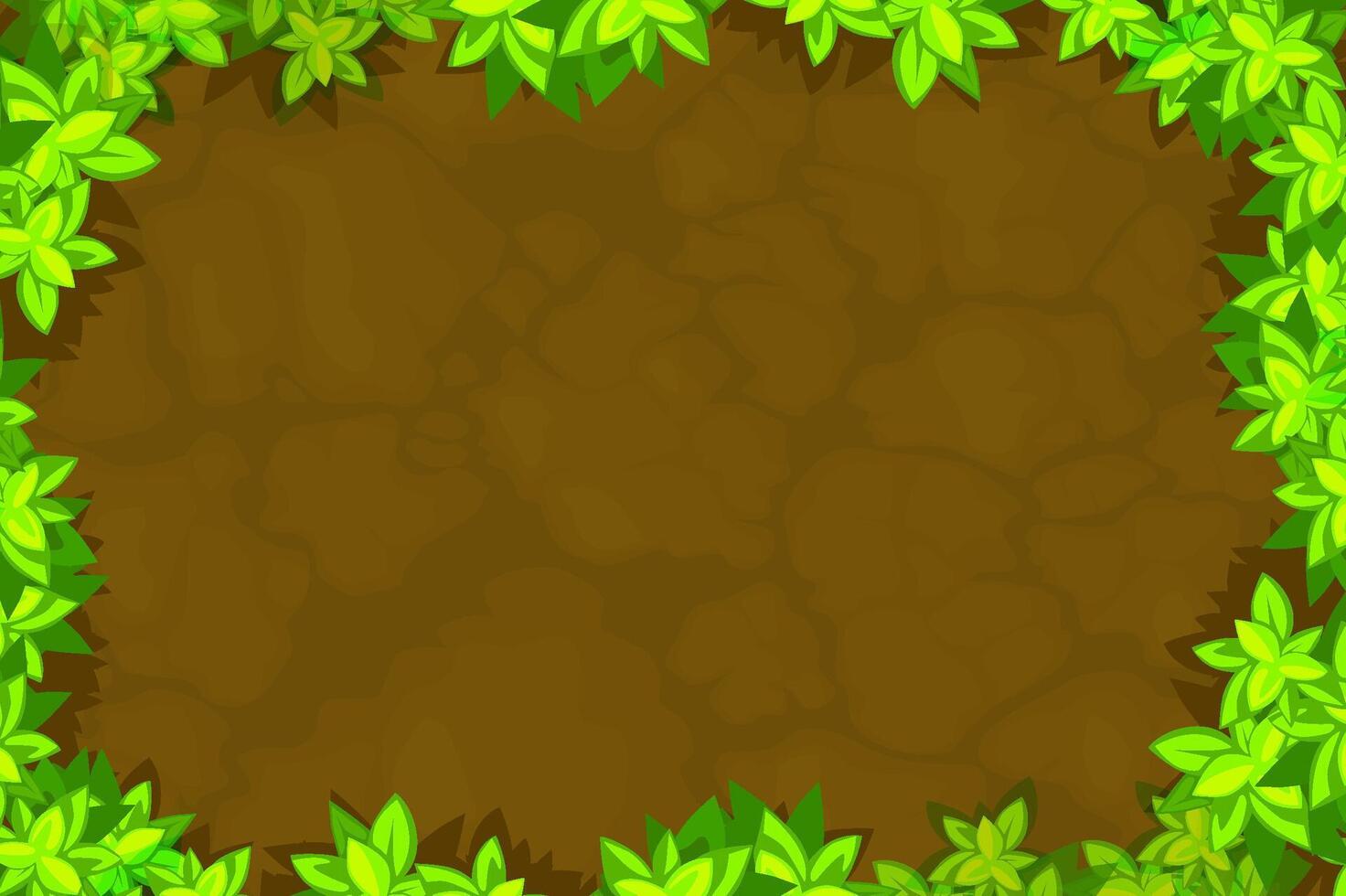 Background for your 2D games. Board Game top view-ground and leaves. Top Down Game Background for your games vector