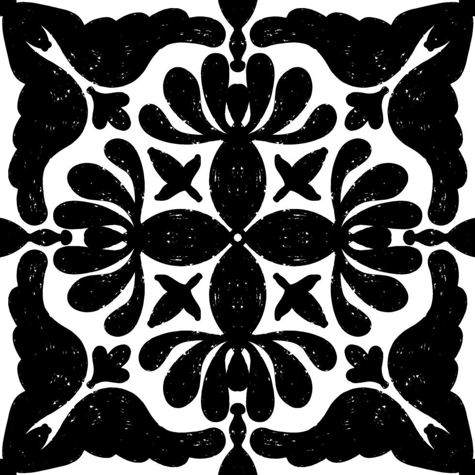 a black design with a floral pattern vector