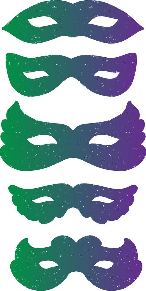 mardi gras masks with wings and feathers vector