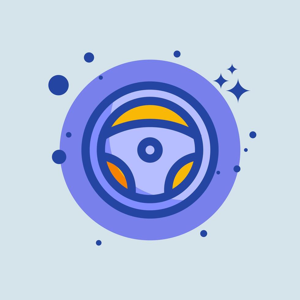 Car steering wheel icon illustration vector
