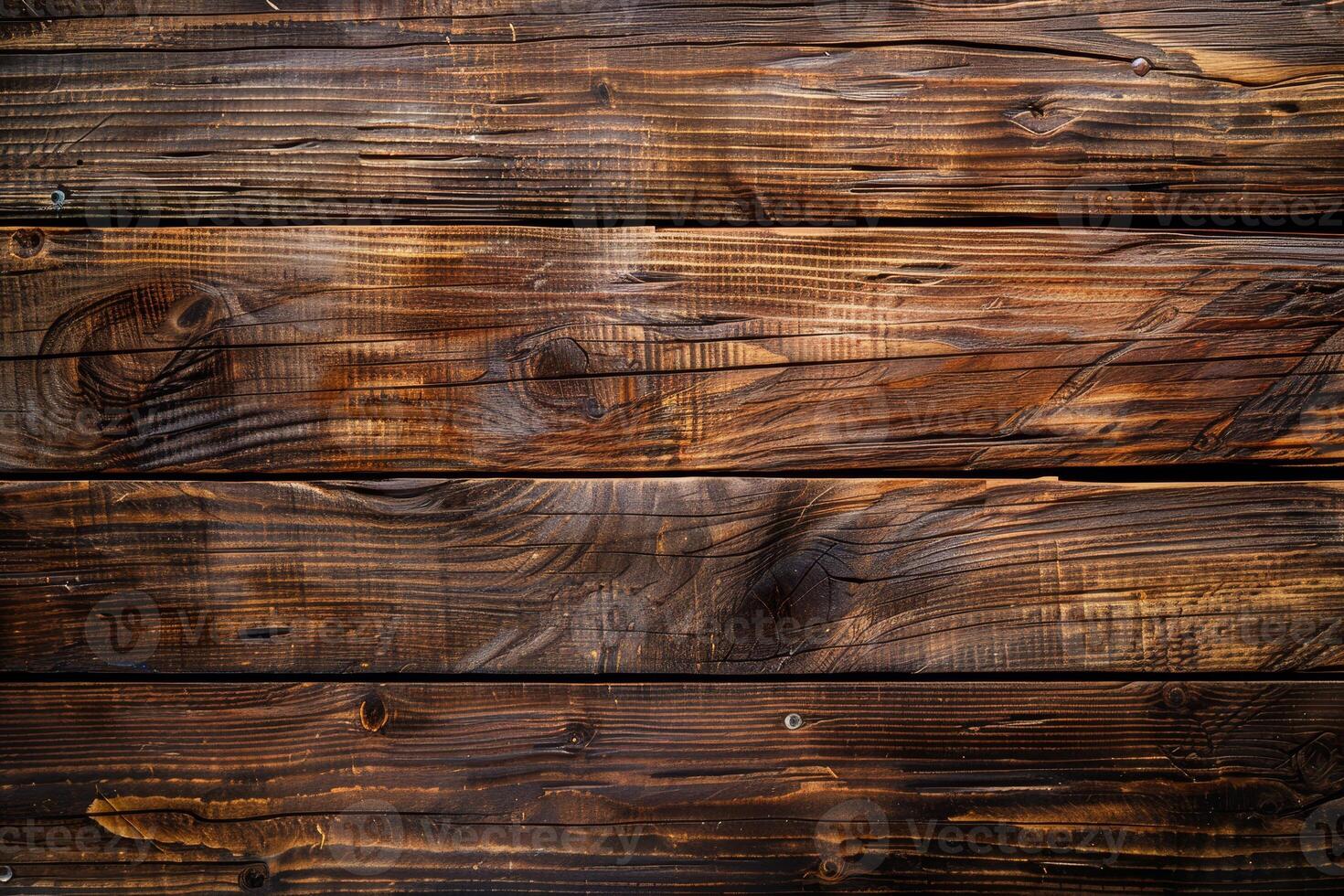 This top-down perspective showcases the intricate textures and warm tones of a weathered wooden table. The natural patterns create a rustic charm photo