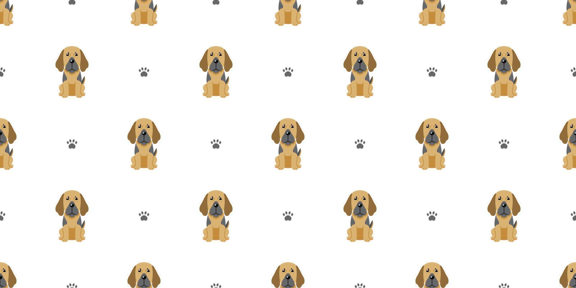 Cartoon character cute great dane dog seamless pattern background for design. vector