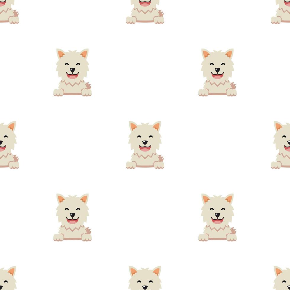 cartoon character a cute dog seamless pattern background vector