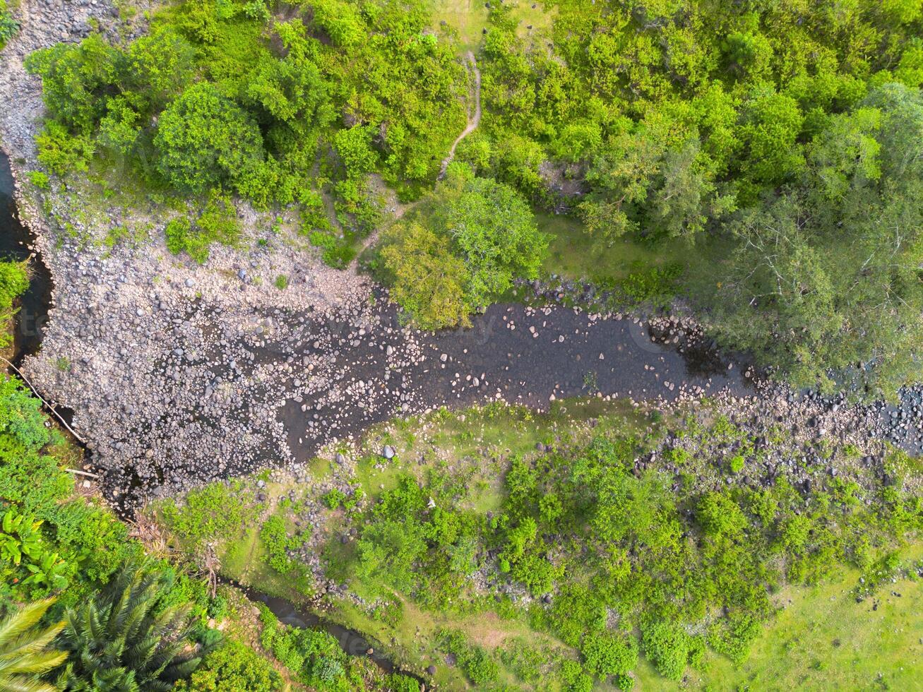 A view of a river from above photo