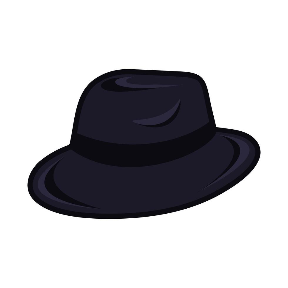 Retro dark blue vintage hat isolated on white background. Gentleman hat vector
