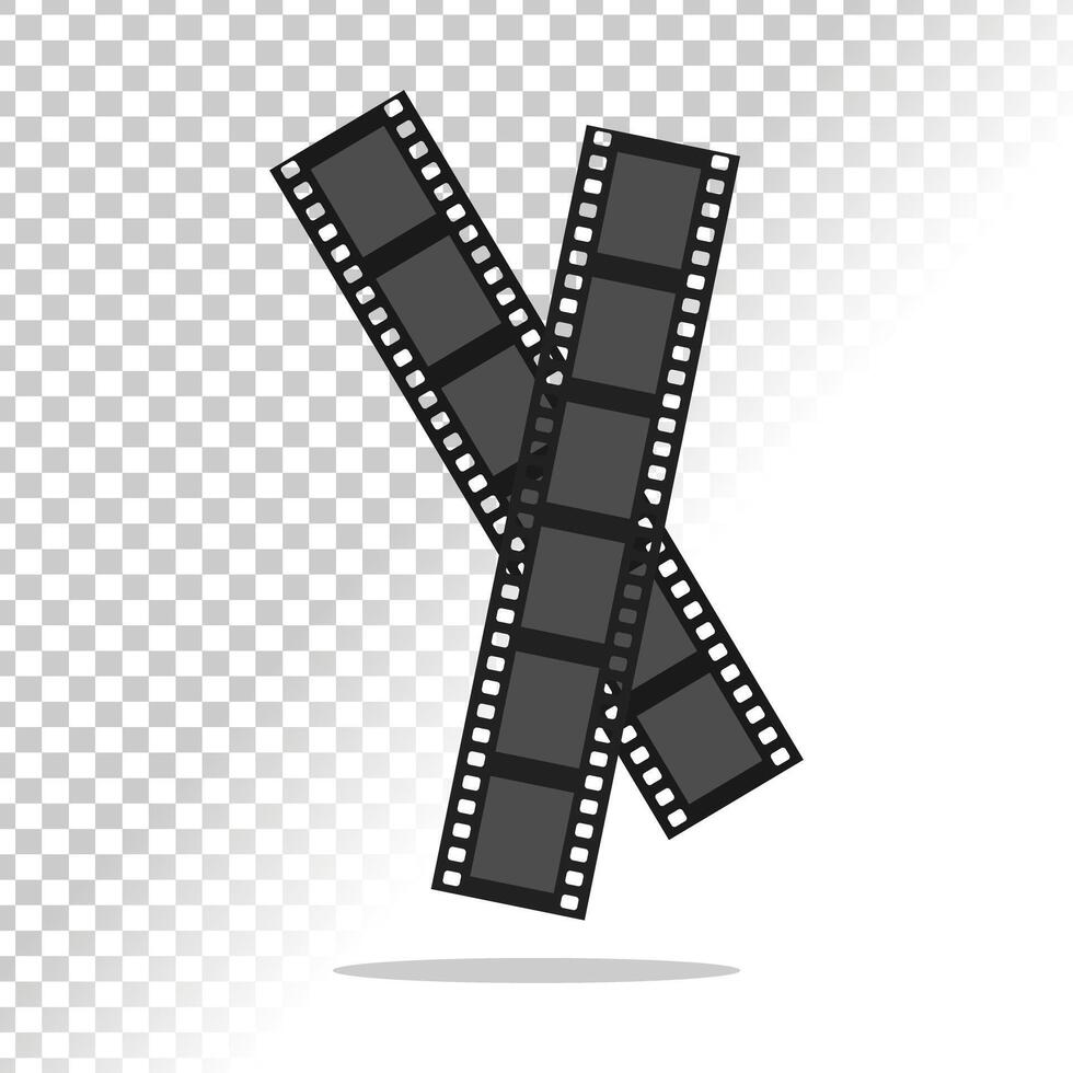 Two crossed filmstrips emblem vector