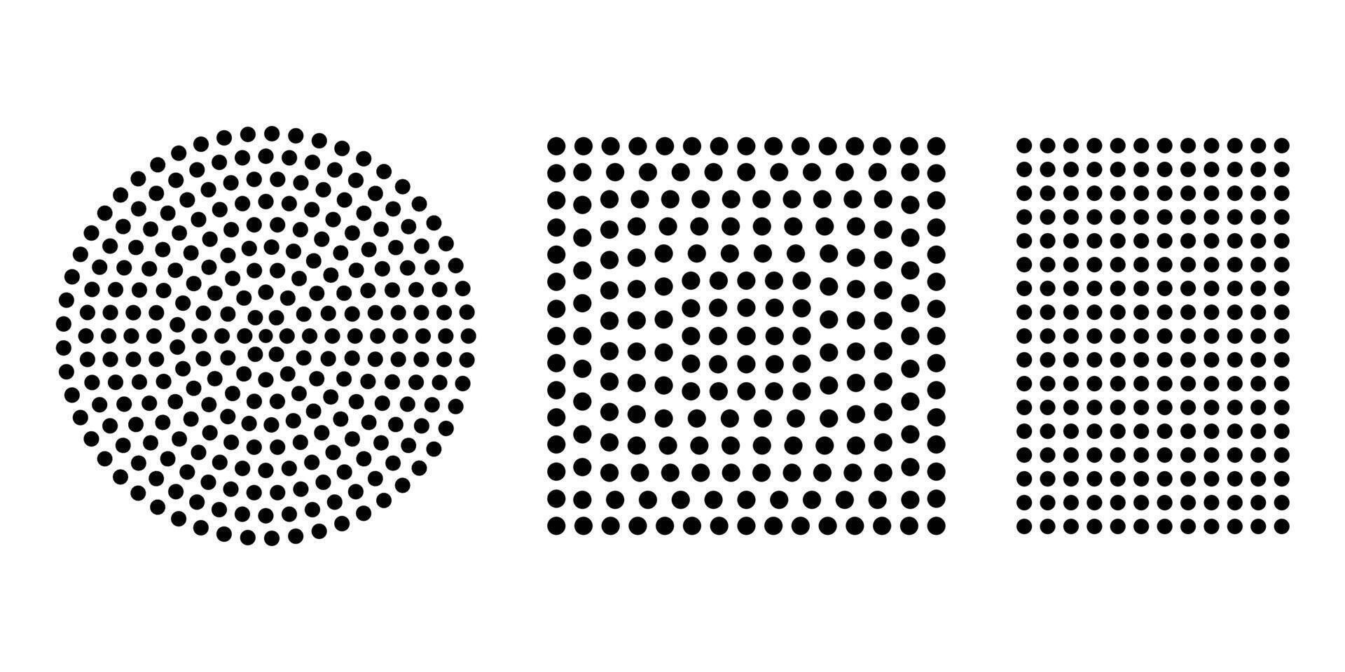 Abstract geometric hypnotic dotted shapes for design inspiration. vector