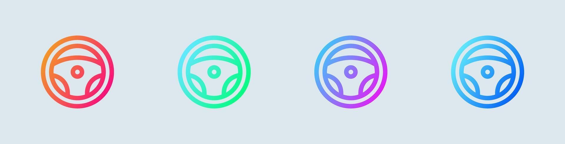 A set of four colorful circles with a face on each vector