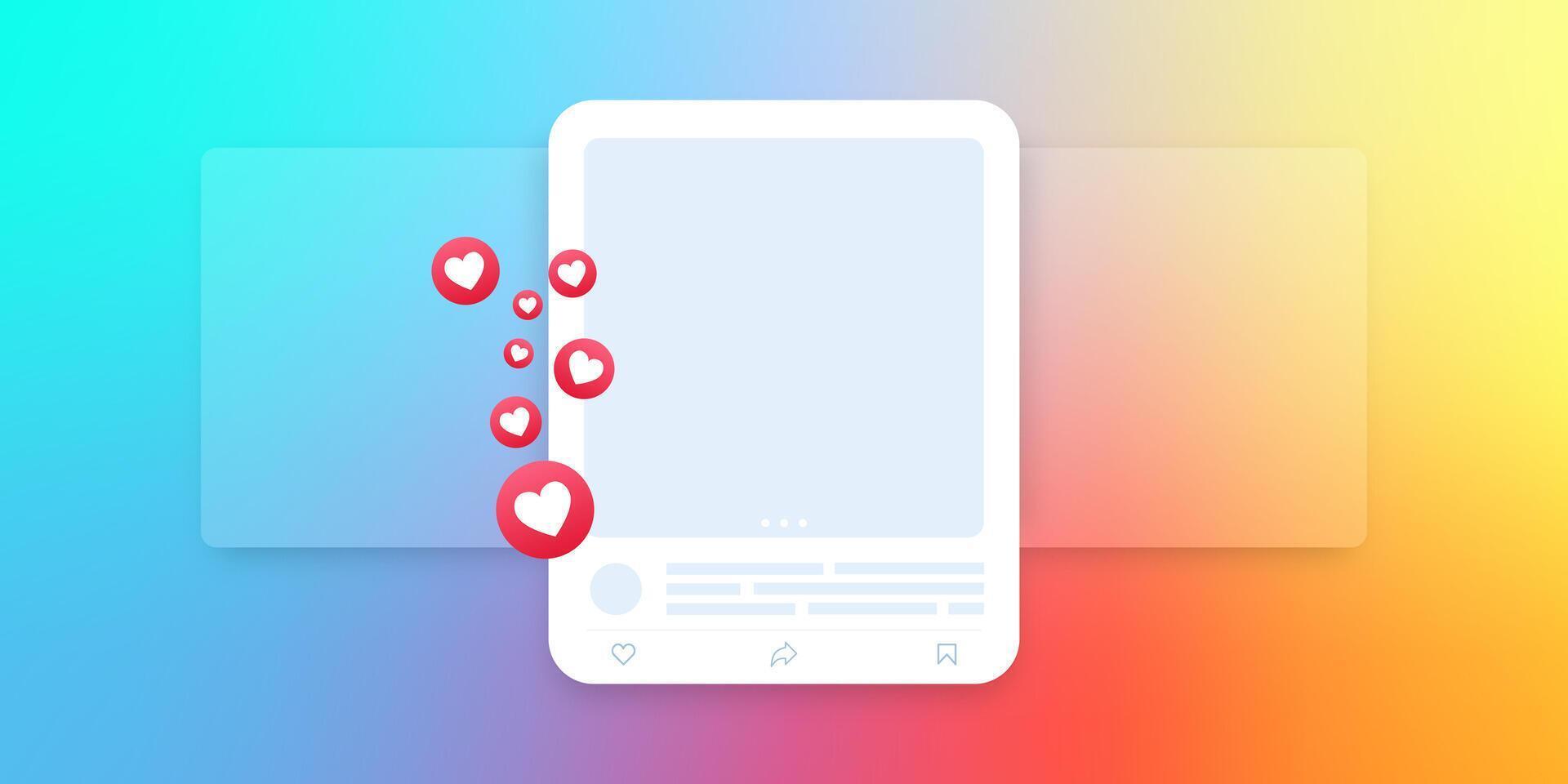 A phone with hearts on it vector