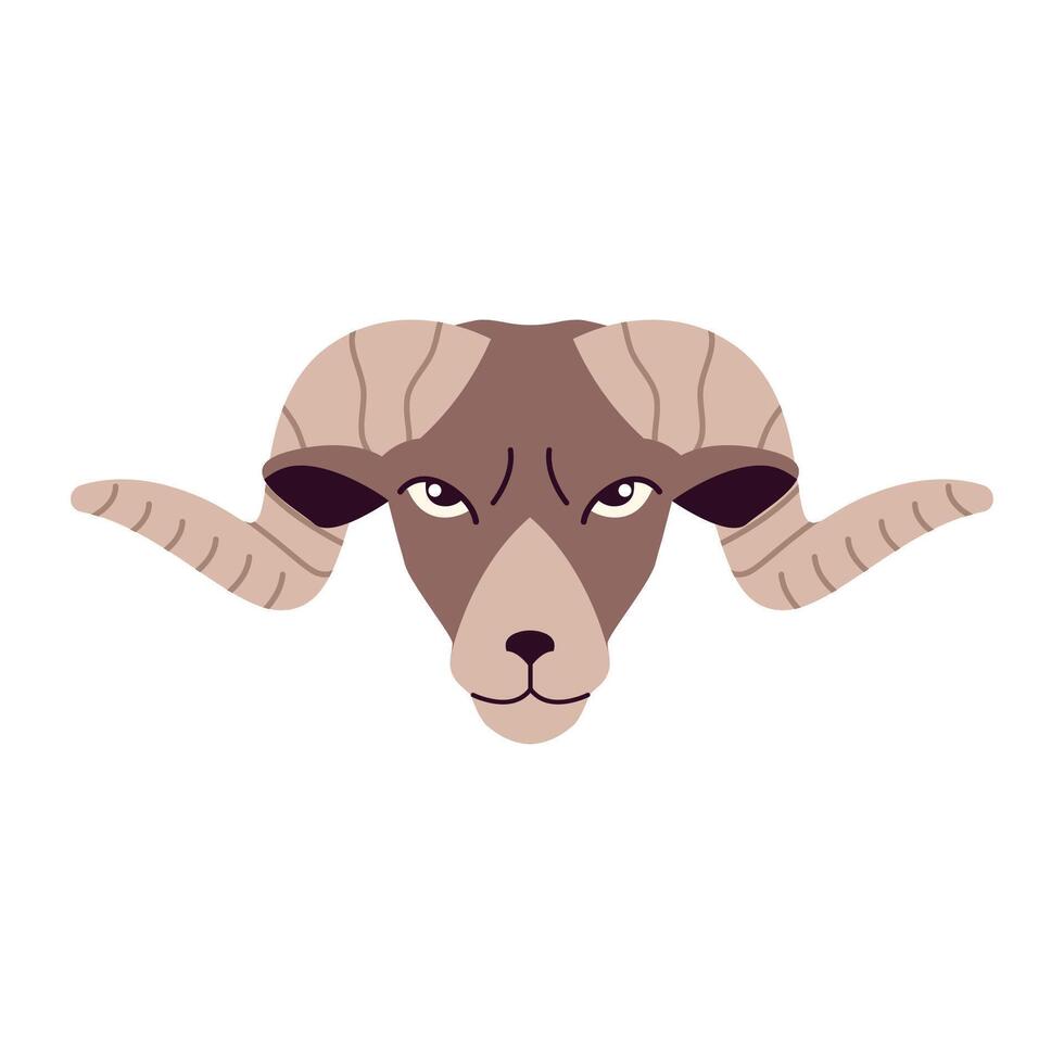 Head of ram in flat style vector